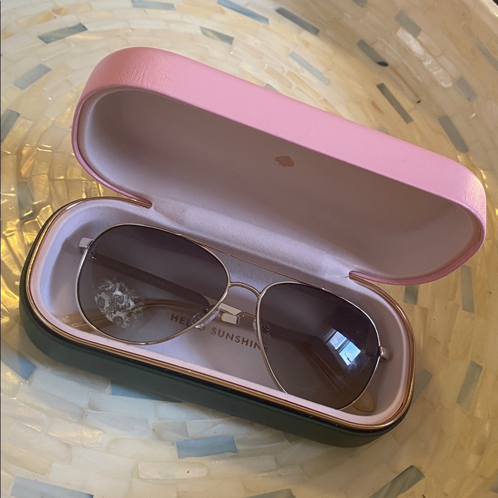 Kate Spade Women's Sunglasses Gold Black Metal Aviator Frame AVALINE2/S 0RHL HA - Picture 9 of 12